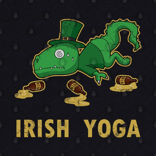 Irish Yoga T Rex St Patricks Day by E